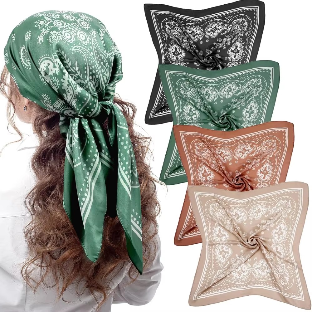 Hair Care Brand - Luksusowa Jedwabna Apaszka Kwadratowa Paisley Damska