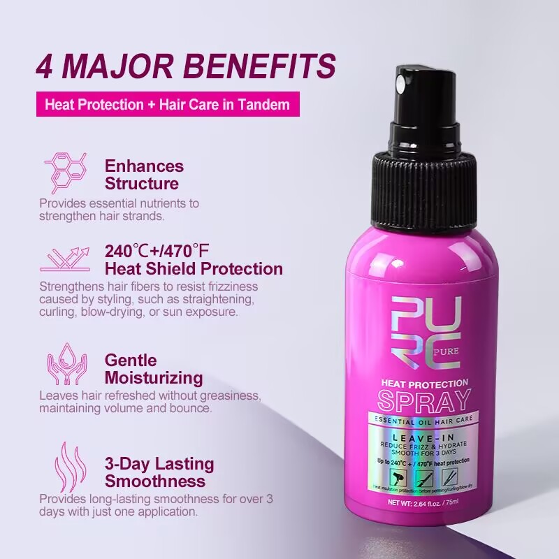 Spray termoosłonowy PURC z ole – Hair Care Heat Protectant recenzja i cena